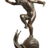 Boy on the Snail by Cappelletti. Bronze sculpture for sale, Pietro Bazzanti Art Gallery, Florence, Italy