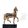 Gilded Anatomic Horse. Bronze sculpture for sale, Pietro Bazzanti Art Gallery, Florence, Italy