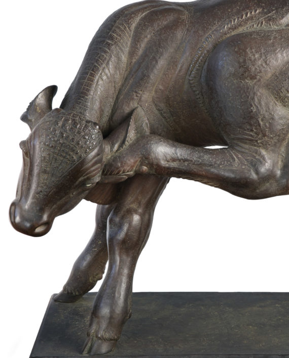 Calf original work of art by Sirio Tofanari. Bronze sculpture for sale, Pietro Bazzanti Art Gallery, Florence, Italy
