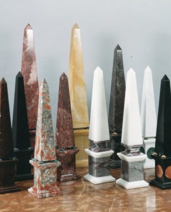 marble obelisks. Marble sculptures for sale, Pietro Bazzanti Art Gallery, Florence, Italy