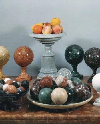 marble eggs, spheres, fruits. Marble sculptures for sale, Pietro Bazzanti Art Gallery, Florence, Italy