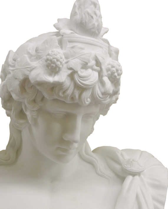 Bust of Antinous. Marble sculpture for sale, Pietro Bazzanti Art Gallery, Florence, Italy