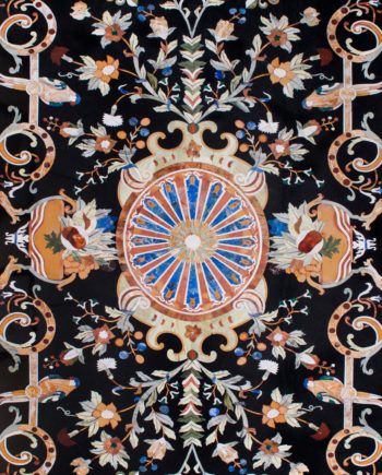 Inlaid decorated table. Bronze and marble for sale, Pietro Bazzanti Art Gallery, Florence, Italy