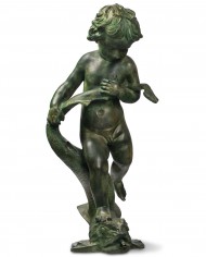 putto-top-fontana-bronzo-su-pesce