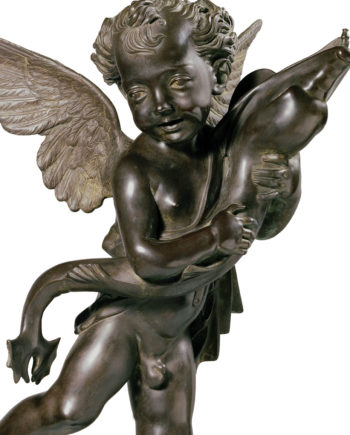 Putto by Verrocchio. Bronze sculpture for sale, Pietro Bazzanti Art Gallery, Florence, Italy