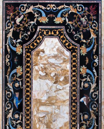 Inlaid decorated table. Bronze and marble for sale, Pietro Bazzanti Art Gallery, Florence, Italy