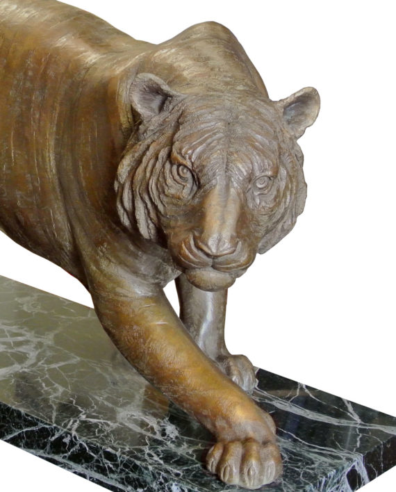Tiger original work of art by Eleonora villani. Bronze sculpture for sale, Pietro Bazzanti Art Gallery, Florence, Italy