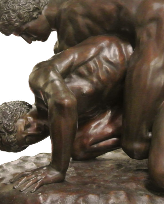 Wrestlers, Uffizi collection. Bronze sculpture for sale, Pietro Bazzanti Art Gallery, Florence, Italy