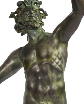 Dancing faun of Pompeii. Bronze sculpture for sale, Pietro Bazzanti Art Gallery, Florence, Italy
