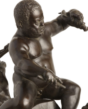 Morgante on drake by Giambologna. Bronze sculpture for sale, Pietro Bazzanti Art Gallery, Florence, Italy