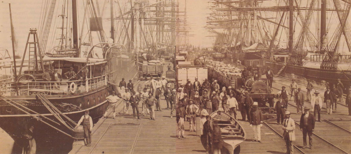 galleria bazzanti studio di scultura esposizione Melbourne - il porto di Melbourne nel 1878