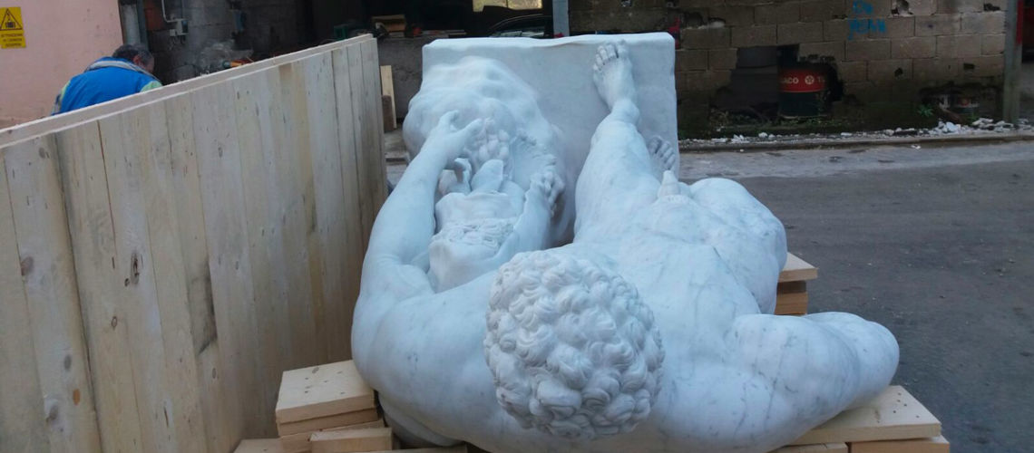 galleria bazzanti firenze replica scultura ercole farnese marmo carrara imballo