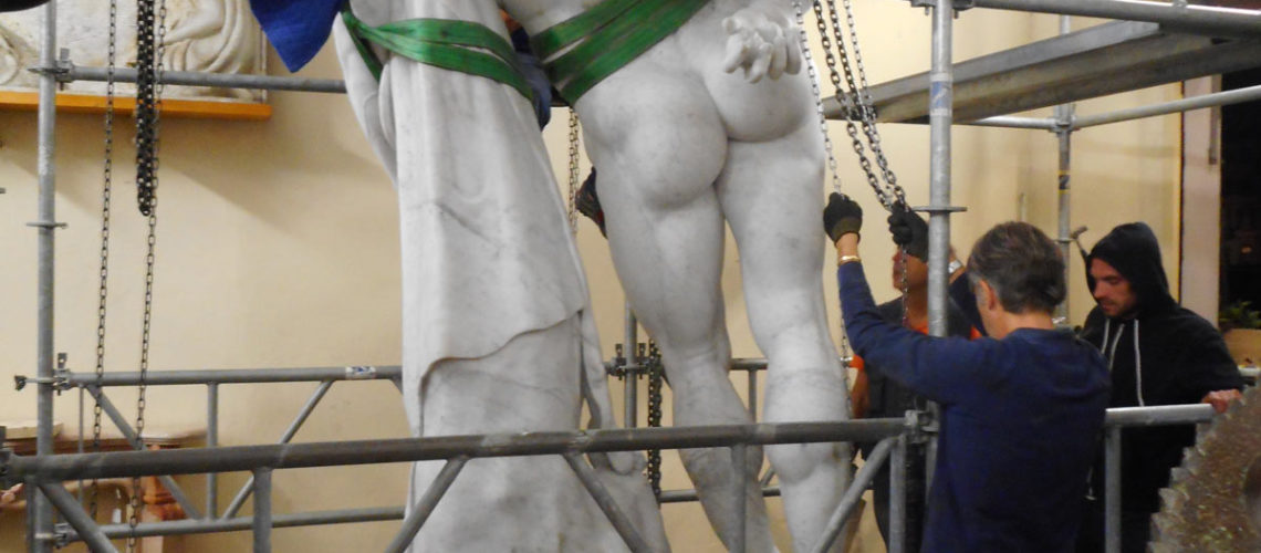 galleria bazzanti firenze replica scultura ercole farnese marmo carrara trasporto