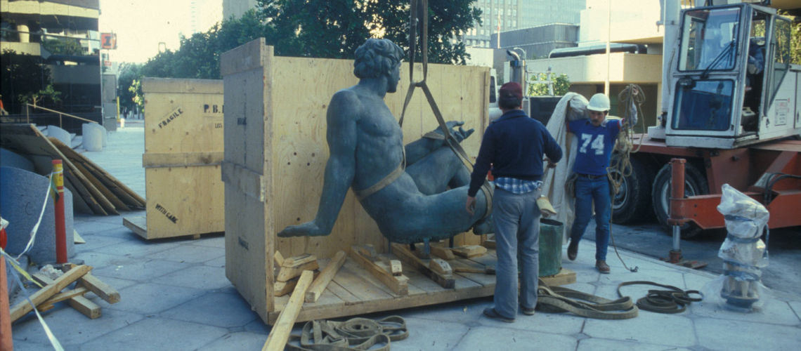 galleria bazzanti fonderia marinelli firenze sergio banvenuti fontana due oceani bronzo san diego usa imballo