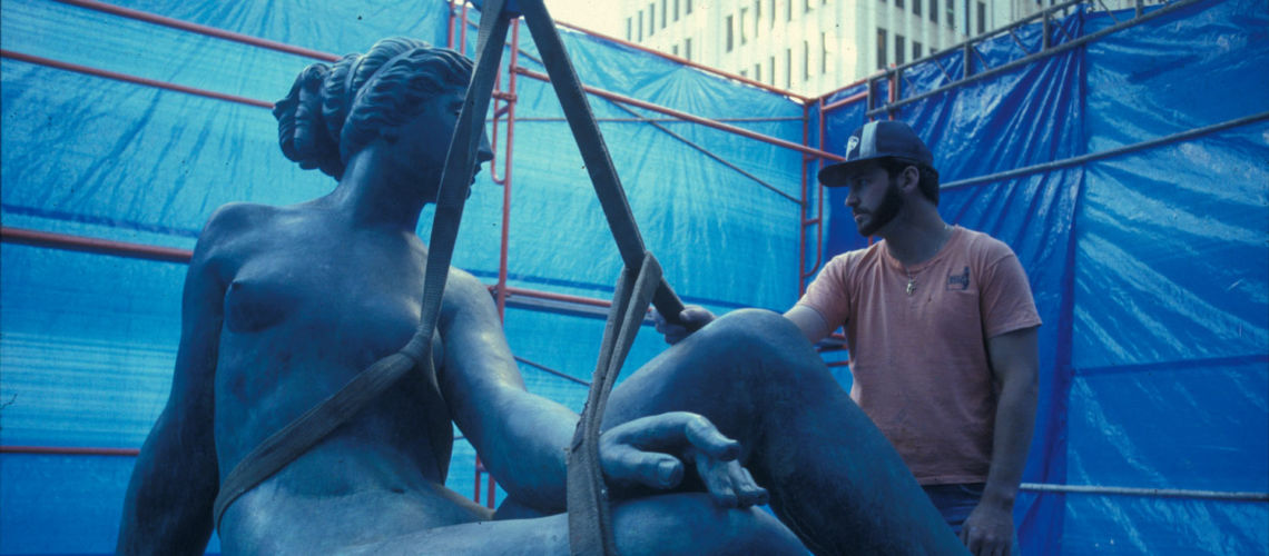 galleria bazzanti fonderia marinelli firenze sergio banvenuti fontana due oceani bronzo san diego usa montaggio