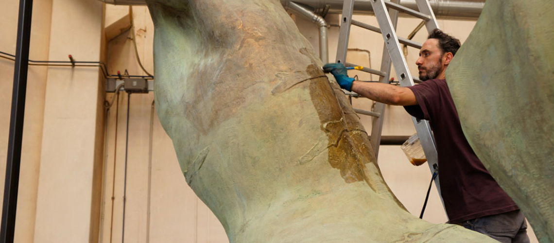 galleria bazzanti fonderia marinelli firenze restauro fontana tritoni in bronzo malta patina