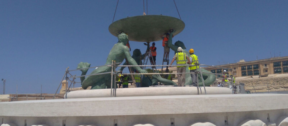 galleria bazzanti fonderia marinelli firenze restauro fontana tritoni in bronzo malta rimontaggio
