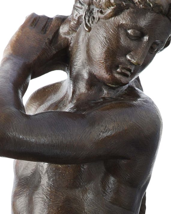 scultura david apollo bronzo di michelangelo fuso dalla fonderia marinelli e in vendita presso la galleria bazzanti di firenze