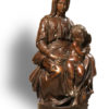 replica in bronzo scultura madonna di bruges di michelangelo realizzata dalla fonderia marinelli in vendita presso la galleria bazzanti di firenze