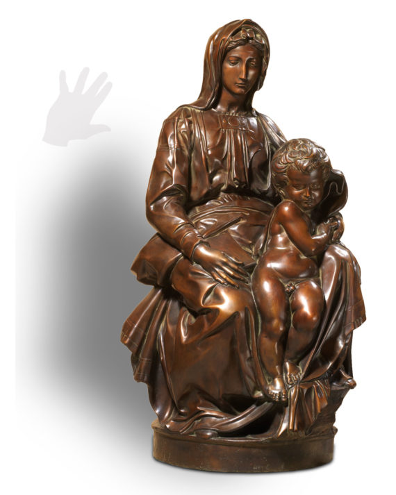 madonna-bruges-michelangelo-bronzo-silhouette
