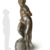 replica in bronzo scultura schiavo ribelle di Michelangelo fusa dalla fonderia marinelli in vendita presso la galleria bazzanti