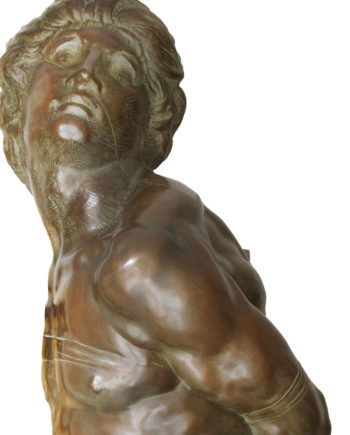replica in bronzo scultura schiavo ribelle di Michelangelo fusa dalla fonderia marinelli in vendita presso la galleria bazzanti