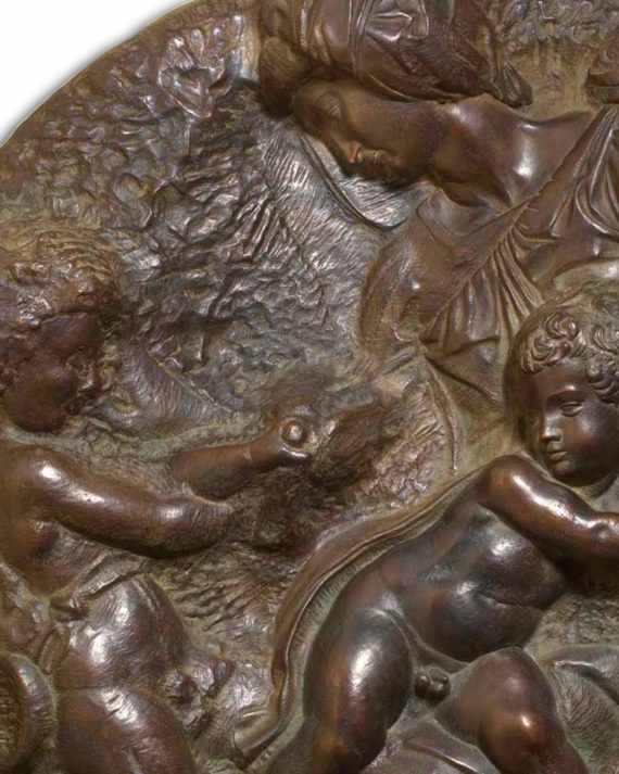 tondo taddei bassorilievo michelangelo bronzo fonderia marinelli galleria bazzanti firenze