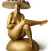 scultura in bronzo donna con cappello di frutta di sergio benvenuti in vendita presso la galleria bazzanti di firenze