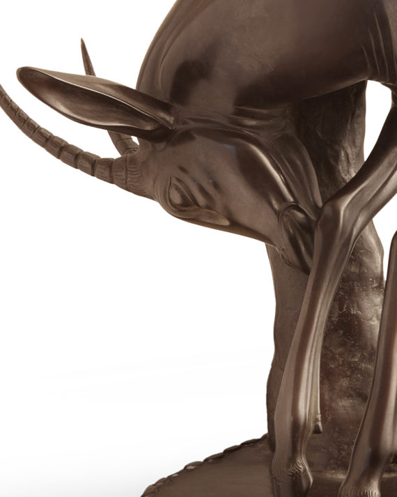 scultura in bronzo a tiratura limitata postuma gazzella all'albero di sirio tofanari fusa dalla fonderia artistica ferdinando marinelli in vendita presso la galleria bazzanti di firenze