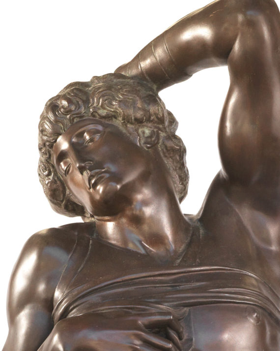 schiavo morente del michelangelo replica in bronzo fusa dalla fonderia artistica ferdinando marinelli di firenze in vendita presso la galleria bazzanti di firenze