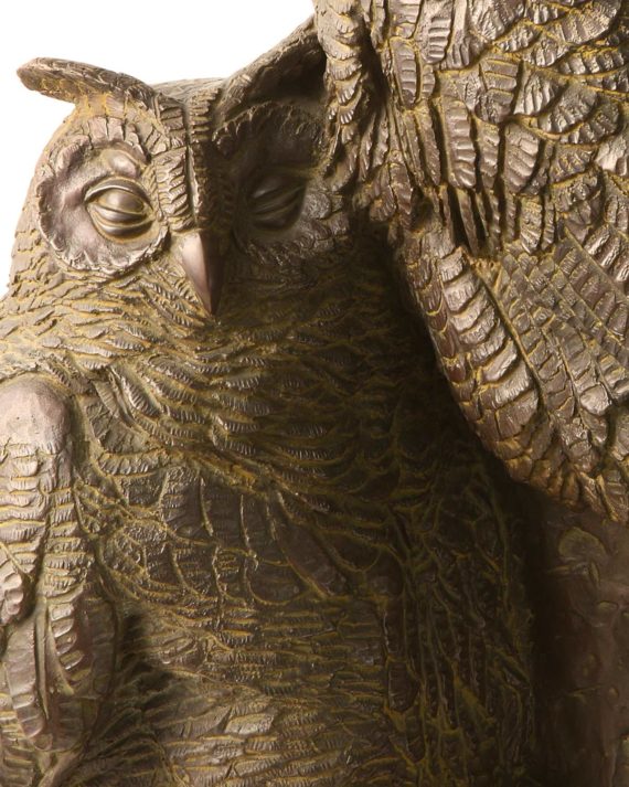 replica in bronzo scultura gufi di sirio tofanari eseguita dalla fonderia artistica ferdinando marinelli di firenze in edizione limitata in vendita presso la galleria bazzanti di firenze