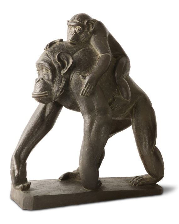 scimpanze-con-cucciolo-tofanari-bronzo