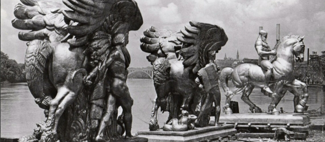 galleria pietro bazzanti firenze fonderia artistica ferdinando marinelli monumento sacrifice di leo friedlander per washington memorial bridge carico porto livorno sculture in vendita