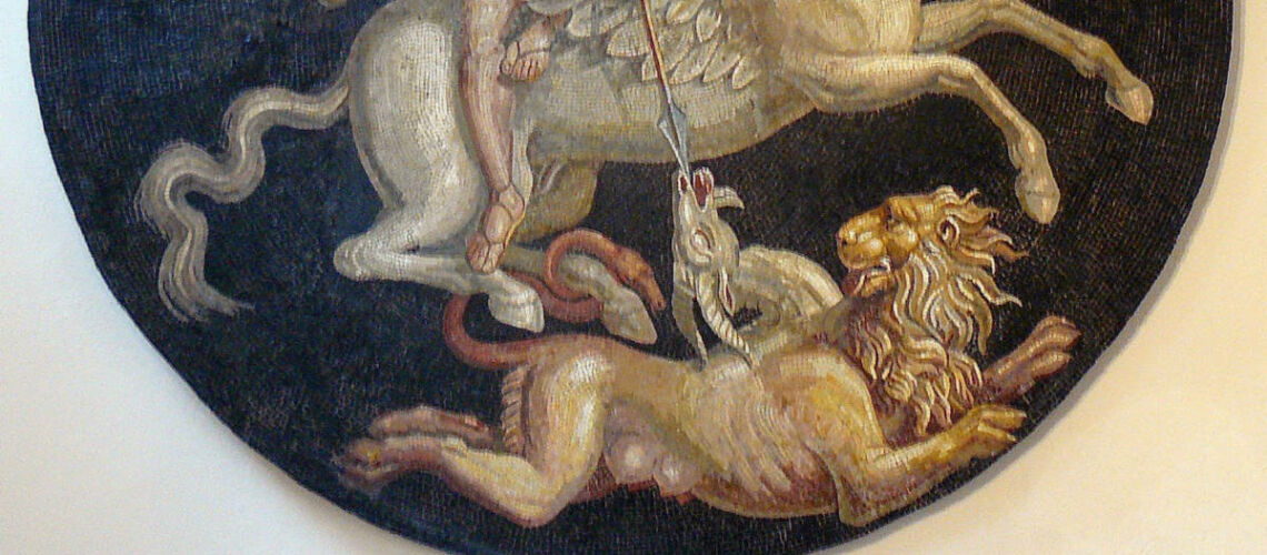 fonderia artistica ferdinando marinelli galleria bazzanti firenze scultura chimera etrsca sculture in vendita a firenze mosaico