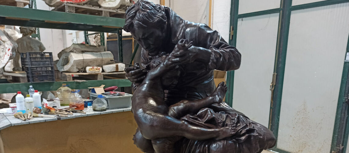 galleria pietro bazzanti firenze fonderia artistica ferdinando marinelli realizzazione e vendita sculture in marmo bronzo e pietra edward jenner vaccina il figlio di giulio monteverde fusione bronzo patina