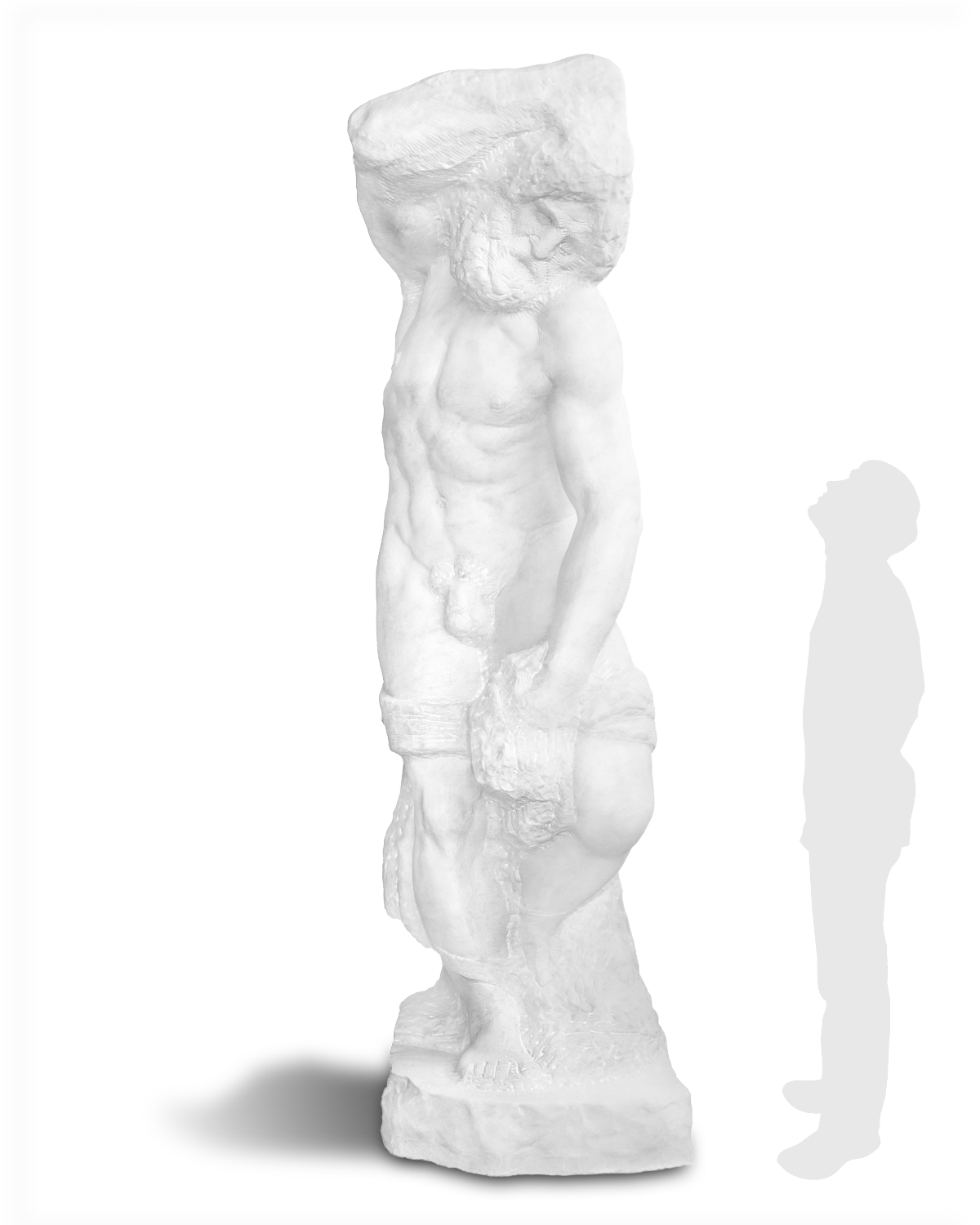 scultura in marmo scolpito a mano schiavo barbuto di michelangelo realizzato dalla galleria Bazzanti di Firenze