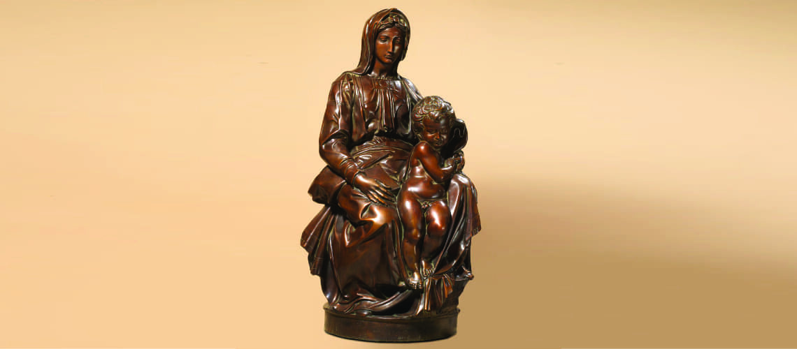 fondera artistica ferdinando marinelli galleria bazzanti firenze sculture in vendita madonna di bruges di michelangelo in bronzo