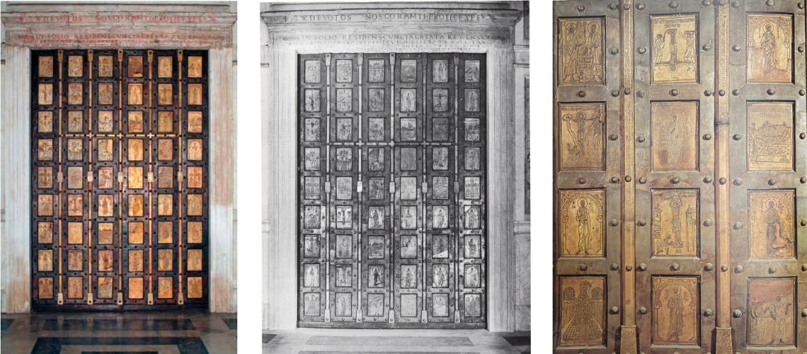 galleria pietro bazzanti fonderia artistica ferdinando marinelli firenze vendita sculture in marmo e bronzo porte bronzee porta bronzea della chiesa di San Paolo fuori le mura