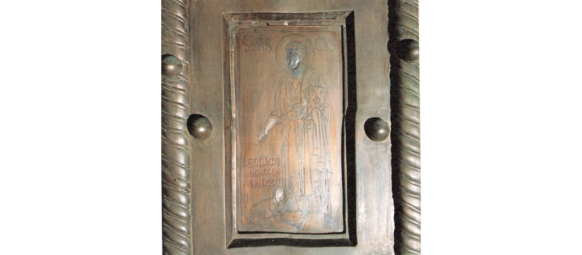 galleria pietro bazzanti fonderia artistica ferdinando marinelli firenze vendita sculture in marmo e bronzo porte bronzee porta bronzea di Venezia San Marco Porta Maggiore dettaglio