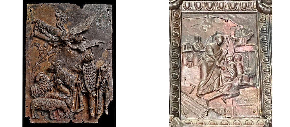 galleria pietro bazzanti fonderia artistica ferdinando marinelli firenze vendita sculture in marmo e bronzo porta bronzo benevento dettagli formelle