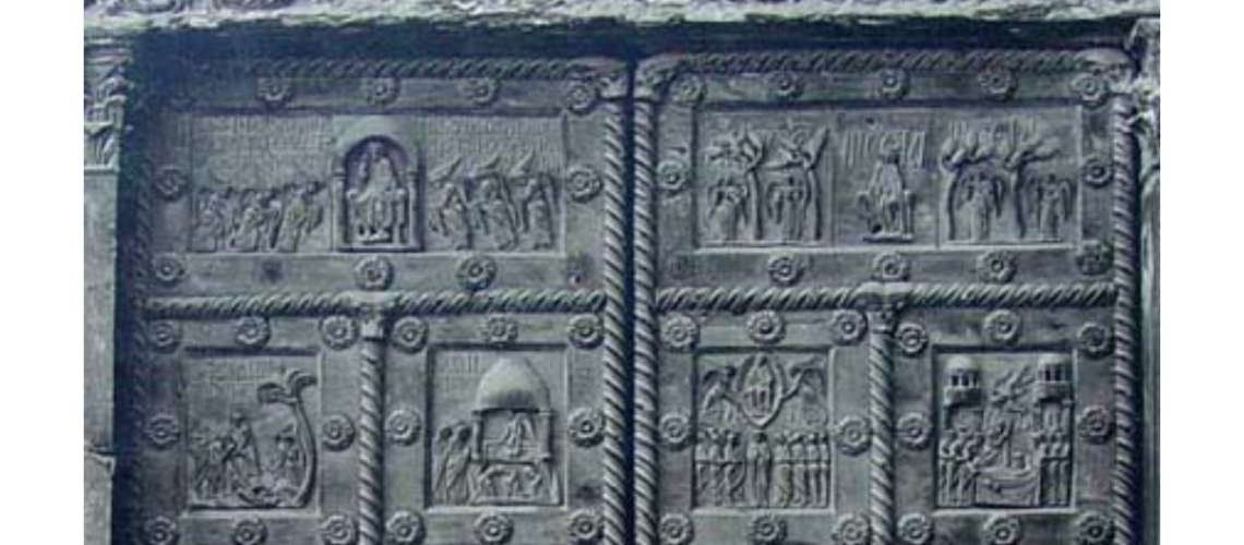 galleria pietro bazzanti fonderia artistica ferdinando marinelli firenze vendita sculture in marmo e bronzo porta bronzo san ranieri dettaglio