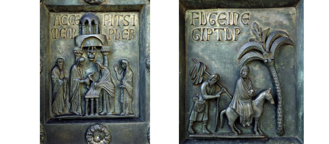 galleria pietro bazzanti fonderia artistica ferdinando marinelli firenze vendita sculture in marmo e bronzo porta bronzo san ranieri dettaglio