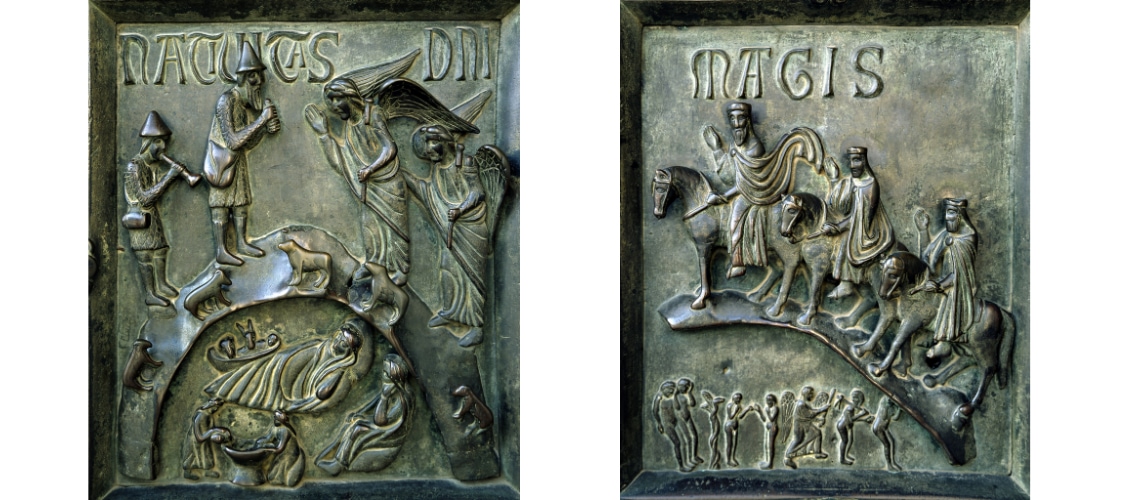 galleria pietro bazzanti fonderia artistica ferdinando marinelli firenze vendita sculture in marmo e bronzo porta bronzo san ranieri dettaglio
